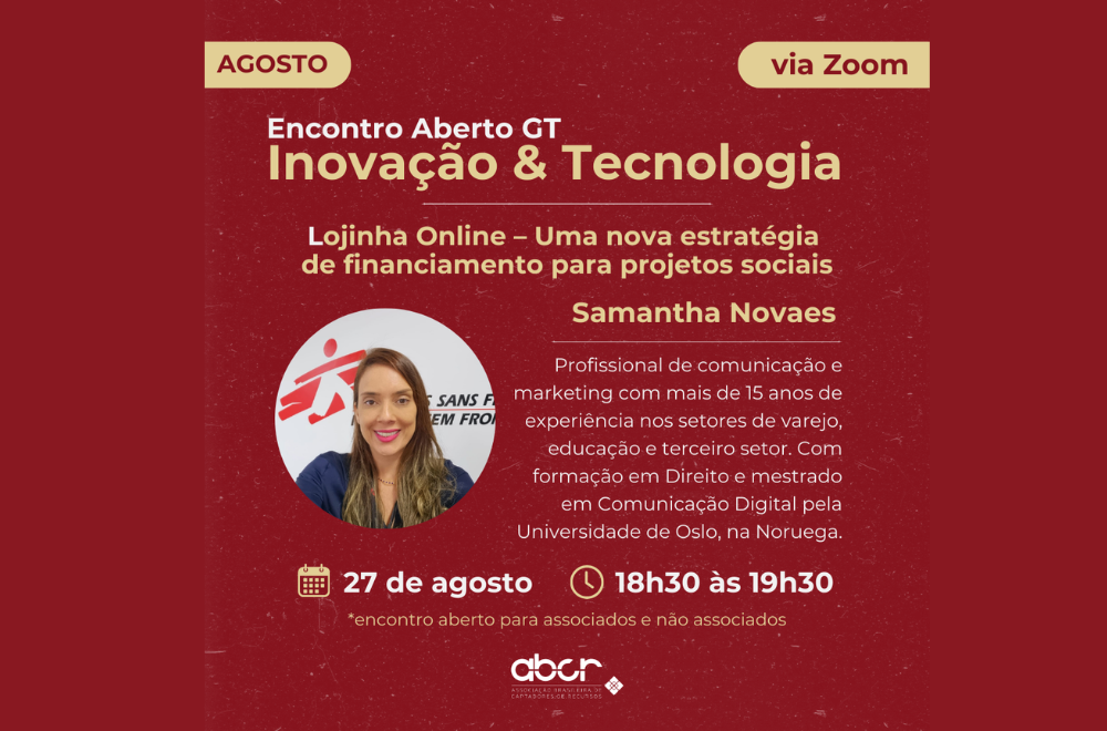 Leia mais sobre o artigo Grupo Temático da ABCR debate uso de lojinhas virtuais como estratégia de captação de recursos